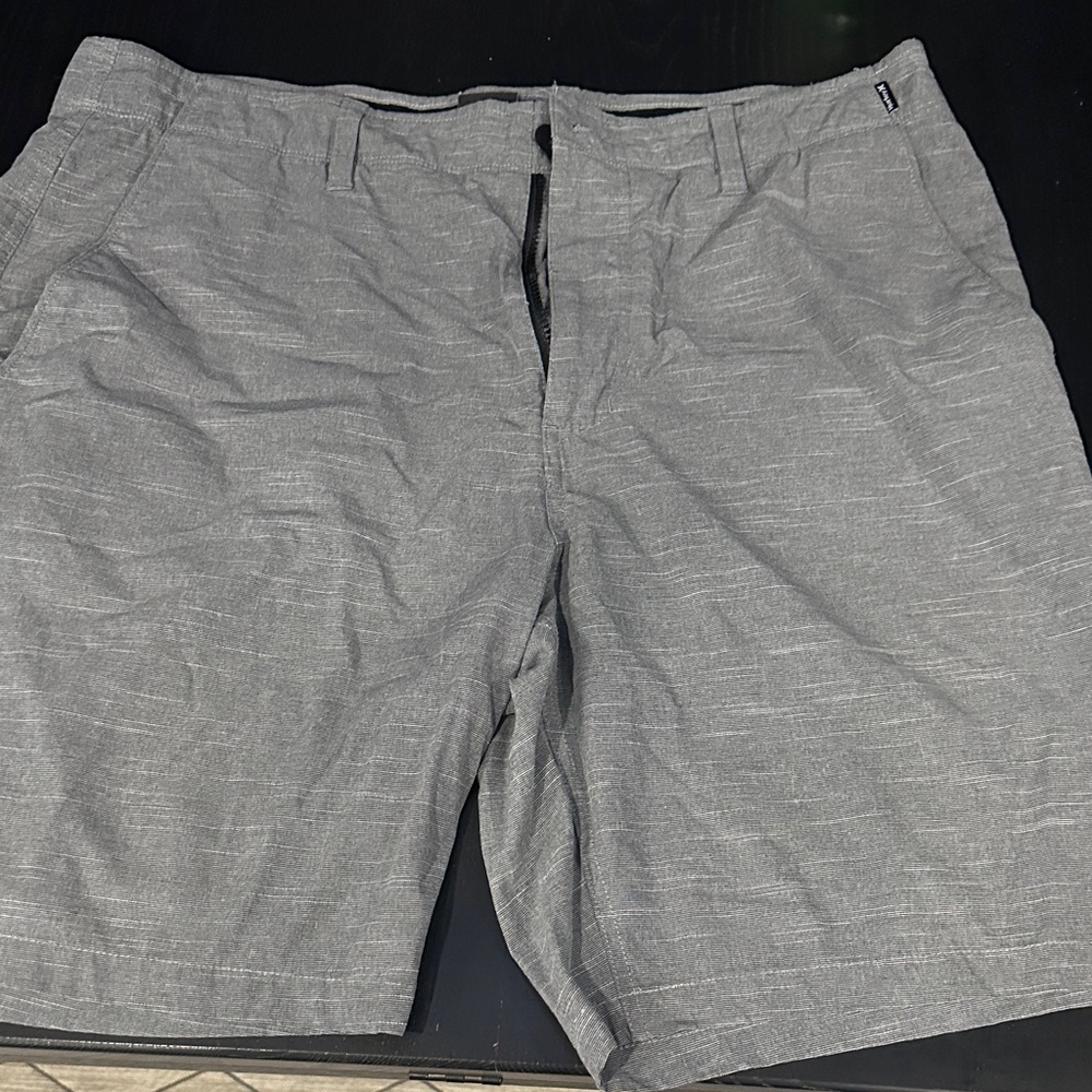 Hurley Light Gray Men's Flat Front Shorts